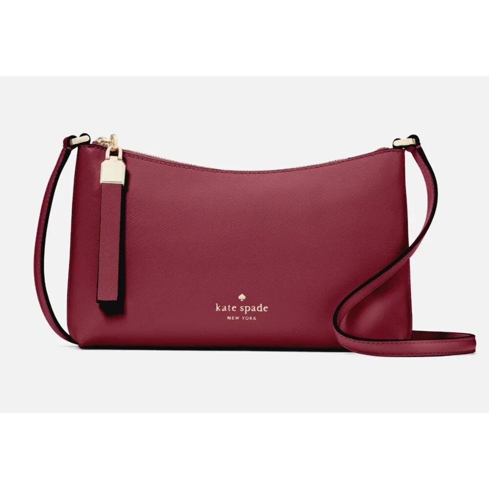 New Kate Spade Sadie Crossbody Saffiano Leather Blackberry Preserves